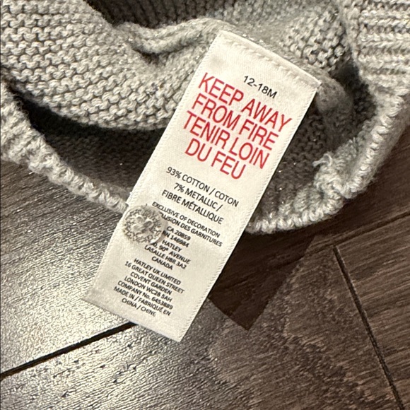 Hatley grey metallic knit sweater dress 12-18M BNWT - Picture 5 of 5